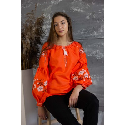 SALE!! Embroidered blouse "Orange Marvel", size M1